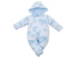Zateplená kojenecká kombinéza s kapucí Baby Service Sloni modrá - Modrá