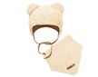 Zimní kojenecká čepička s šátkem na krk New Baby Teddy bear béžová - Béžová