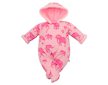 Zimní kojenecká kombinéza s kapucí Baby Service Sloni růžová - Růžová