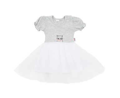 Kojenecké šatičky s tylovou sukýnkou New Baby Wonderful šedé