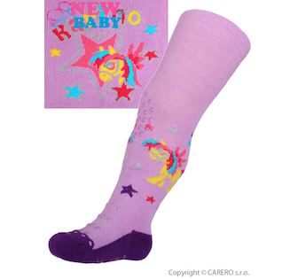 Bavlněné punčocháčky New Baby 3xABS fialové karino