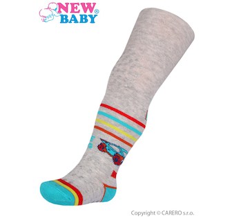 Bavlněné punčocháčky New Baby 3xABS šedé racing