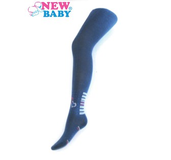 Bavlněné punčocháčky New Baby modré se srdíčky
