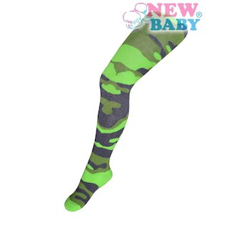 Bavlněné punčocháčky New Baby s maskáčovým vzorem zelené
