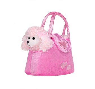 Dětská plyšová hračka PlayTo Pejsek v kabelce růžová