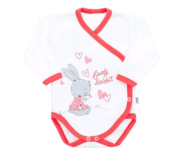 Dětské body s bočním zapínáním New Baby Lovely Rabbit růžové