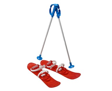 Dětské lyže s vázáním a holemi Baby Mix BIG FOOT 42 cm červené