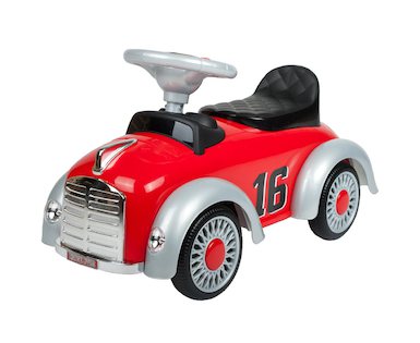 Dětské odrážedlo se zvukem a vodící tyčí Retro Bayo red