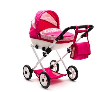 Dětský kočárek pro panenky New Baby COMFORT růžový srdíčka