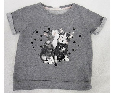 Dívčí triko - mikina s kočičkami HaM vel. 110