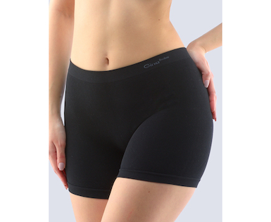 GINA dámské boxerky delší nohavička, kratší nohavička, bezešvé, klasické, jednobarevné Bamboo PureLine 03013P  - černá XL/XXL