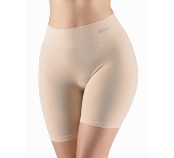 GINA dámské boxerky prodloužené, kratší nohavička, bezešvé, klasické, jednobarevné Eco Bamboo 03019P  - béžová  L/XL