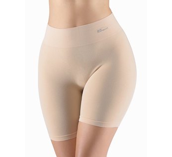 GINA dámské boxerky prodloužené, kratší nohavička, bezešvé, klasické, jednobarevné Eco Bamboo 03019P - béžová L/XL
