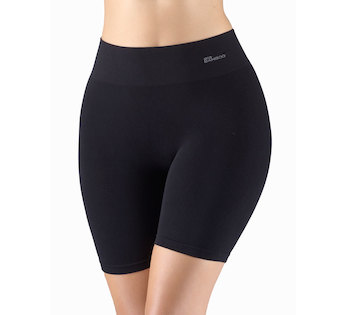 GINA dámské boxerky prodloužené, kratší nohavička, bezešvé, klasické, jednobarevné Eco Bamboo 03019P  - černá  L/XL