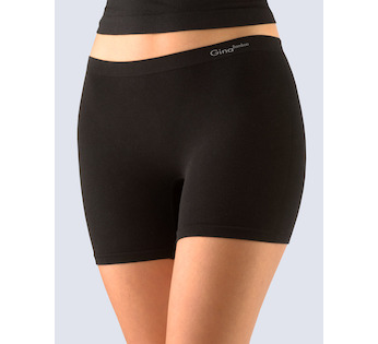 GINA dámské boxerky delší nohavička, kratší nohavička, bezešvé, klasické, jednobarevné Bamboo PureLine 03013P  - černá  L/XL