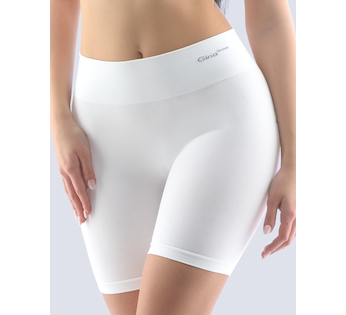 GINA dámské boxerky prodloužené, kratší nohavička, bezešvé, klasické, jednobarevné Bamboo PureLine 03017P  - bílá  L/XL