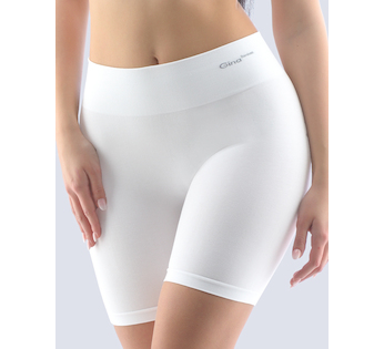 GINA dámské boxerky prodloužené, kratší nohavička, bezešvé, klasické, jednobarevné Bamboo PureLine 03017P - bílá L/XL