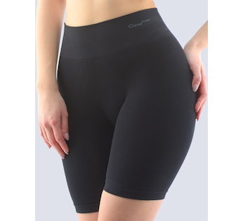 GINA dámské boxerky prodloužené, kratší nohavička, bezešvé, klasické, jednobarevné Bamboo PureLine 03017P  - černá  L/XL