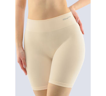 GINA dámské boxerky prodloužené, kratší nohavička, bezešvé, klasické, jednobarevné Bamboo PureLine 03017P  - tělová  L/XL