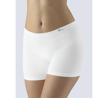 GINA dámské boxerky delší nohavička, kratší nohavička, bezešvé, klasické, jednobarevné Bamboo Soft 03016P  - bílá  M/L
