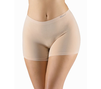 GINA dámské boxerky delší nohavička, kratší nohavička, bezešvé, klasické, jednobarevné Eco Bamboo 03018P - béžová L/XL