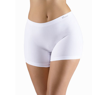 GINA dámské boxerky delší nohavička, kratší nohavička, bezešvé, klasické, jednobarevné Eco Bamboo 03018P - bílá L/XL