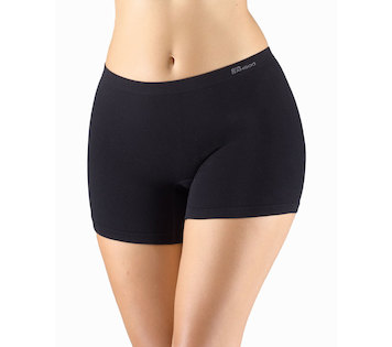 GINA dámské boxerky delší nohavička, kratší nohavička, bezešvé, klasické, jednobarevné Eco Bamboo 03018P  - černá  L/XL