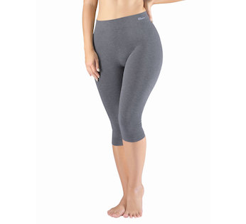 GINA dámské capri, bezešvé, klasické Eco Bamboo 95033P - šedá bílá L/XL