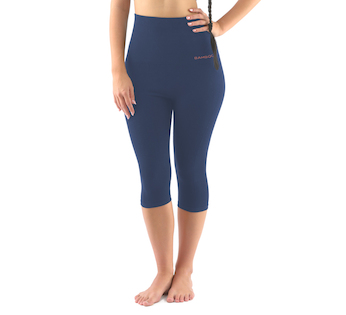 GINA dámské Capri s vysokým pasem sportovní, bezešvé, klasické, jednobarevné ECO Bamboo Sport 95038P - lékořice tomato L/XL