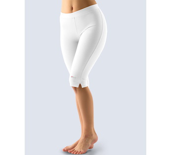 GINA dámské capri, šité, klasické, jednobarevné 95001P - bílá S