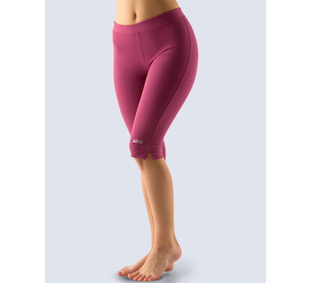 GINA dámské capri, šité, klasické, jednobarevné 95001P - vínová S