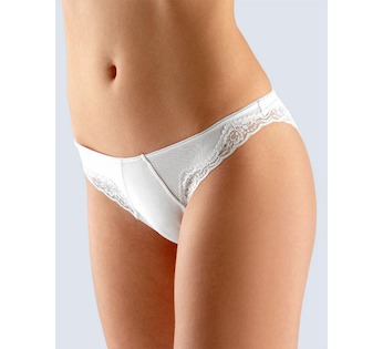GINA dámské kalhotky bokové - RIO, šité, s krajkou, jednobarevné Romantic I 16016P  - bílá  34/36