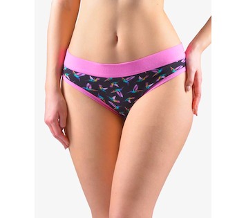 GINA dámské kalhotky bokové se širokým bokem, širší bok, šité, s potiskem Disco XVII 16171P  - pink fialová 34/36