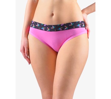 GINA dámské kalhotky bokové se širokým bokem, širší bok, šité, s potiskem Disco XVII 16172P  - pink fialová 34/36
