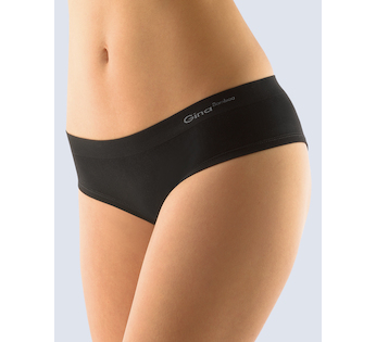 GINA dámské kalhotky francouzské, bezešvé, bokové, jednobarevné Bamboo PureLine 04015P - černá S/M