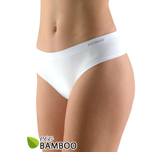 GINA dámské kalhotky francouzské, bezešvé, bokové, jednobarevné Eco Bamboo 04027P  - bílá  L/XL
