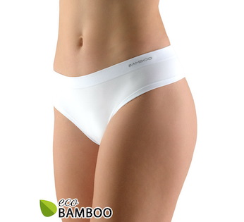 GINA dámské kalhotky francouzské, bezešvé, bokové, jednobarevné Eco Bamboo 04027P - bílá S/M