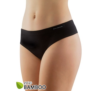 GINA dámské kalhotky francouzské, bezešvé, bokové, jednobarevné Eco Bamboo 04027P  - černá  M/L