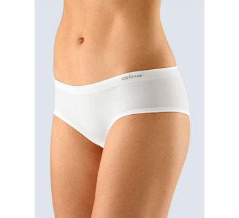GINA dámské kalhotky francouzské, bezešvé, bokové, jednobarevné MicroBavlna 04004P  - bílá  L/XL