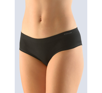 GINA dámské kalhotky francouzské, bezešvé, bokové, jednobarevné MicroBavlna 04004P  - černá  M/L