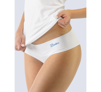 GINA dámské kalhotky francouzské, bezešvé, bokové, jednobarevné Natural Bamboo  04029P  - bílá dunaj L/XL
