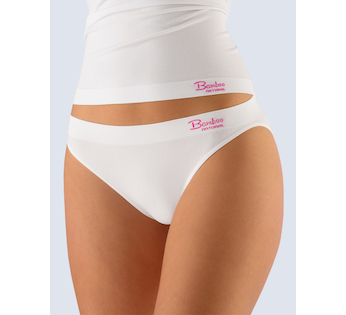 GINA dámské kalhotky klasické s úzkým bokem, úzký bok, bezešvé Bamboo Natural 00029P - bílá purpurová L/XL