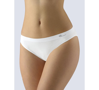 GINA dámské kalhotky klasické s úzkým bokem, úzký bok, bezešvé, jednobarevné Bamboo Soft 00046P - bílá L/XL