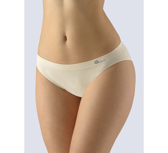 GINA dámské kalhotky klasické s úzkým bokem, úzký bok, bezešvé, jednobarevné Bamboo Soft 00046P - tělová M/L