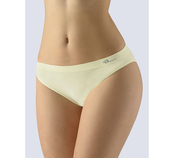 GINA dámské kalhotky klasické s úzkým bokem, úzký bok, bezešvé, jednobarevné Bamboo Soft 00046P  - vanilková  L/XL