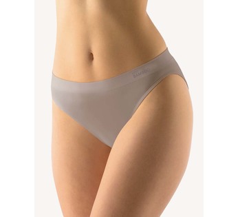 GINA dámské kalhotky klasické s úzkým bokem, úzký bok, bezešvé, jednobarevné Eco Bamboo 00037P - šedohnědá L/XL