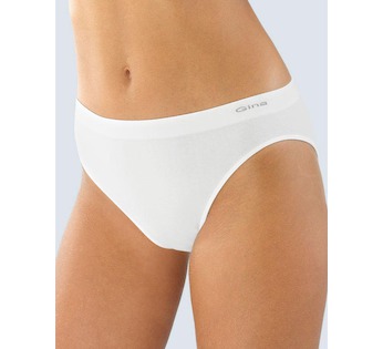 GINA dámské kalhotky klasické s úzkým bokem, úzký bok, bezešvé, jednobarevné MicroBavlna 00005P  - bílá  L/XL