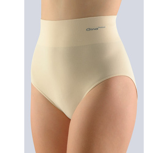 GINA dámské kalhotky klasické s vysokým pasem, širší bok, bezešvé, jednobarevné Bamboo PureLine 00036P  - tělová  L/XL