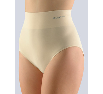 GINA dámské kalhotky klasické s vysokým pasem, širší bok, bezešvé, jednobarevné Bamboo PureLine 00036P - tělová S/M
