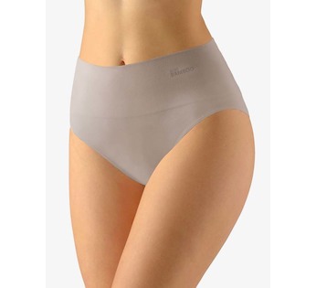 GINA dámské kalhotky klasické se širokým bokem, širší bok, bezešvé, jednobarevné Eco Bamboo 00039P - šedohnědá L/XL